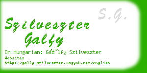 szilveszter galfy business card